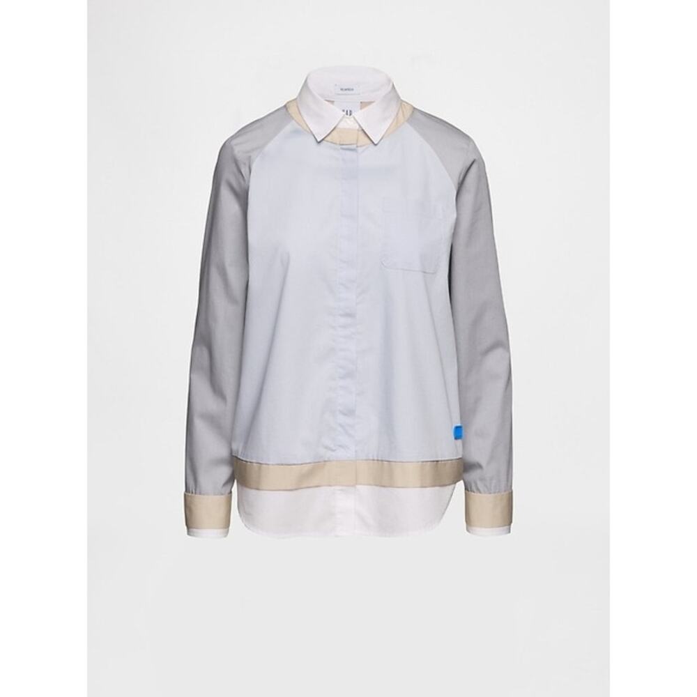 Gap × HFR NWT Layered-Hem Shirt by Richfresh Sz S Button Up Collared Gray